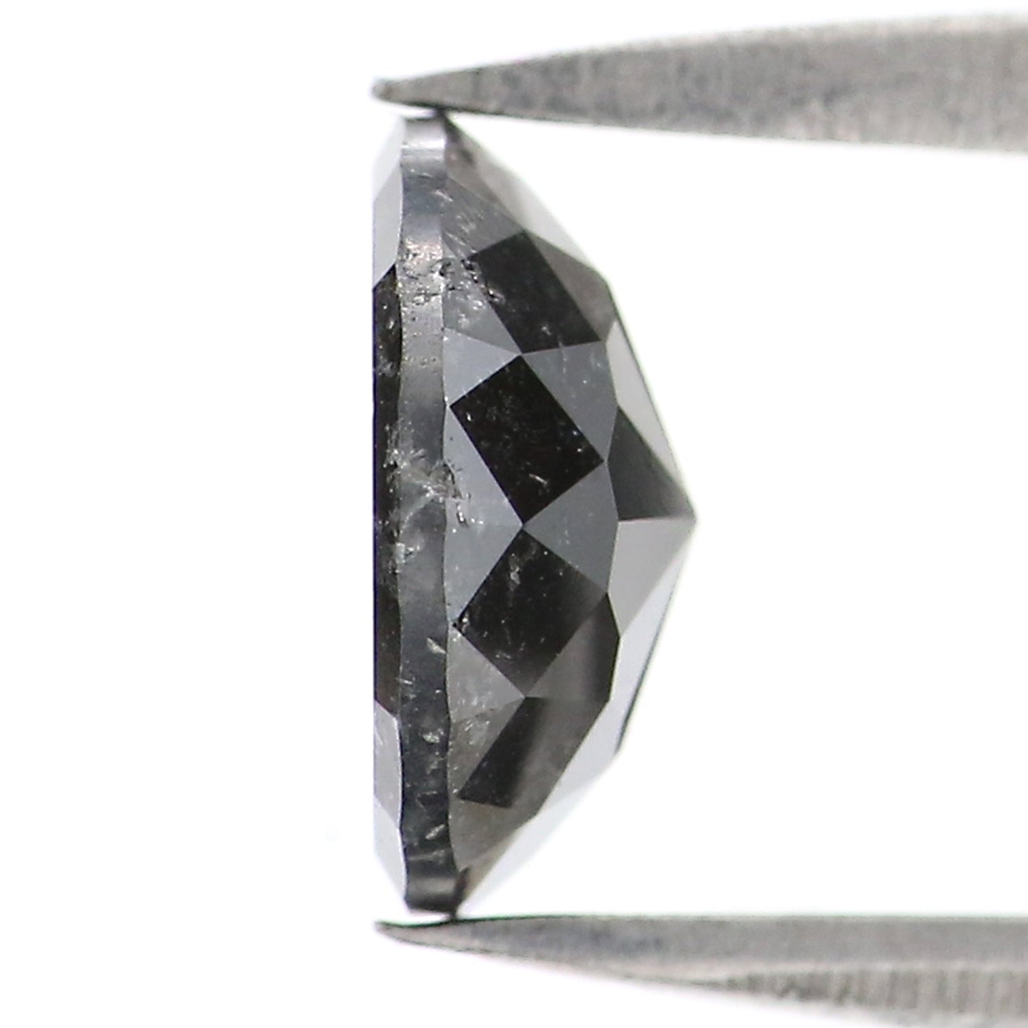 1.40 CT Natural Loose Round Rose Cut Diamond Salt And Pepper Round Diamond 7.55 MM Natural Loose Black Grey Color Rose Cut Diamond LC34