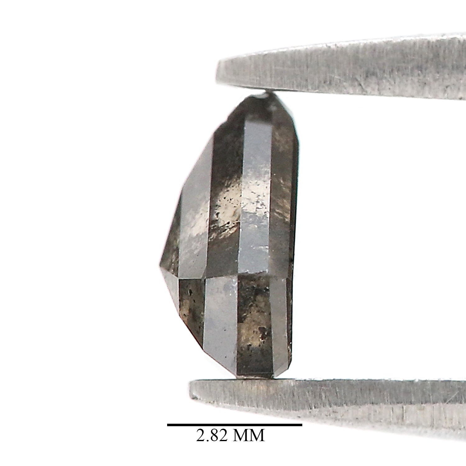 0.89 Ct Natural Loose Shield Shape Diamond Salt And Pepper Shield Cut Diamond 5.75 MM Black Gray Color Shield Shape Rose Cut Diamond QL9565
