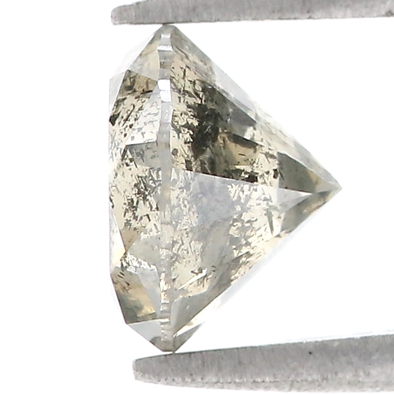 2.43 CT Natural Loose Round Shape Diamond Salt And Pepper Round Cut Diamond 8.20 MM Natural Yellow Green Round Brilliant Cut Diamond QL8553