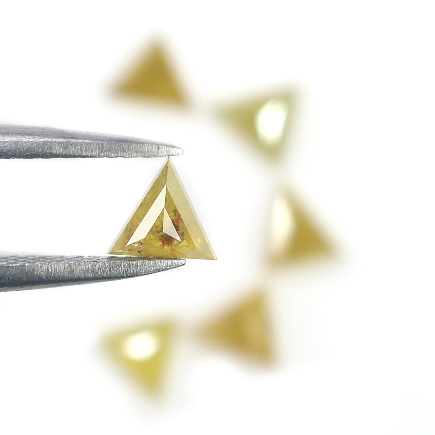 1.54 CT Natural Loose Triangle Shape Diamond Yellow Color Triangle Diamond 4.20 MM Natural Yellow Diamond Triangle Rose Cut Diamond L2050