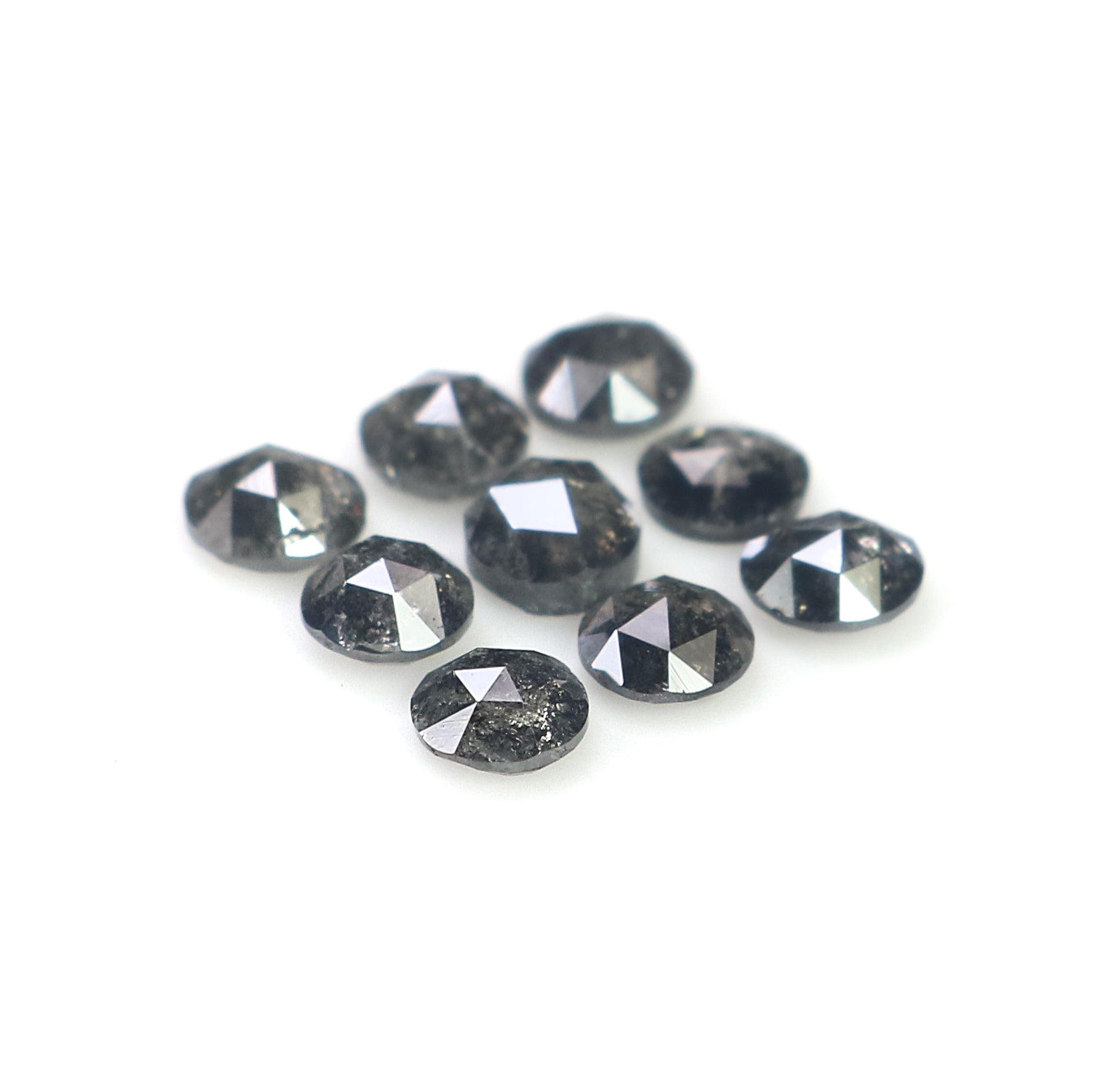 1.06 Ct Natural Loose Round Rose Cut Diamond Salt And Pepper Round Diamond 2.95 MM Natural Black Grey Color Round Rose Cut Diamond KR2670
