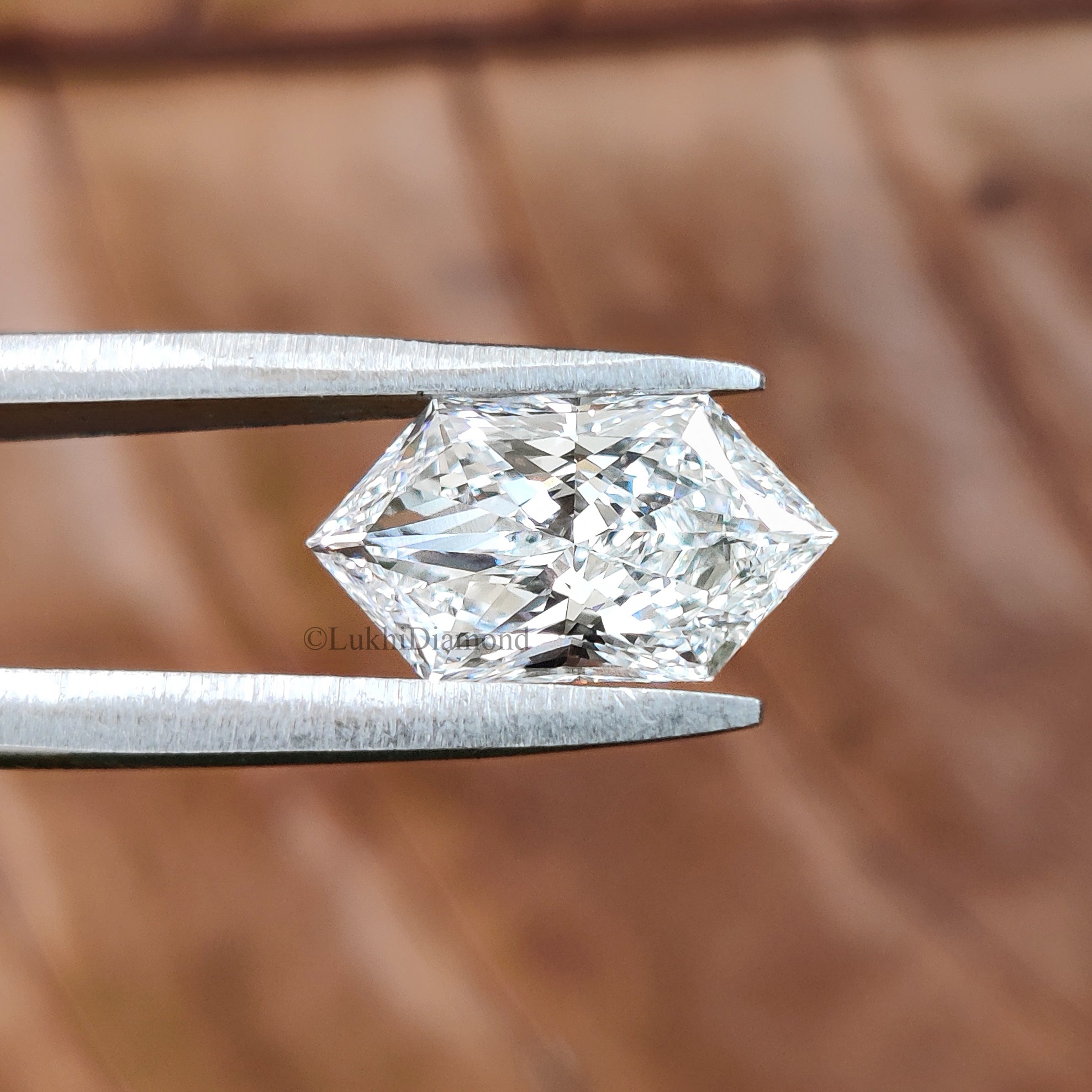 Lab Grown Hexagonal Cut Diamond, Modified Brilliant Cut Loose CVD Diamond, White Colorless Stone for Antique Style Engagement Ring Q204