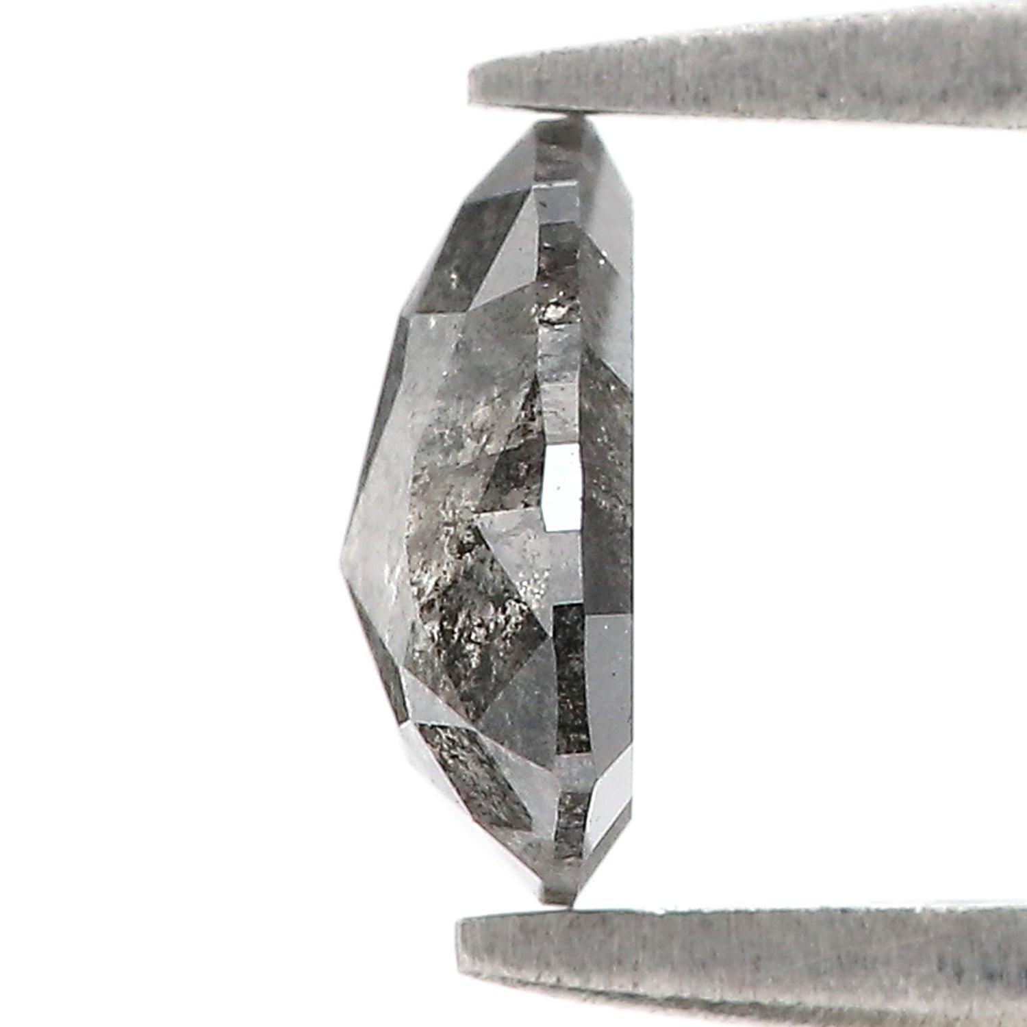 1.12 CT Natural Loose Triangle Shape Diamond Salt And Pepper Triangle Cut Diamond 7.30 MM Natural Black Grey Color Triangle Diamond L3614