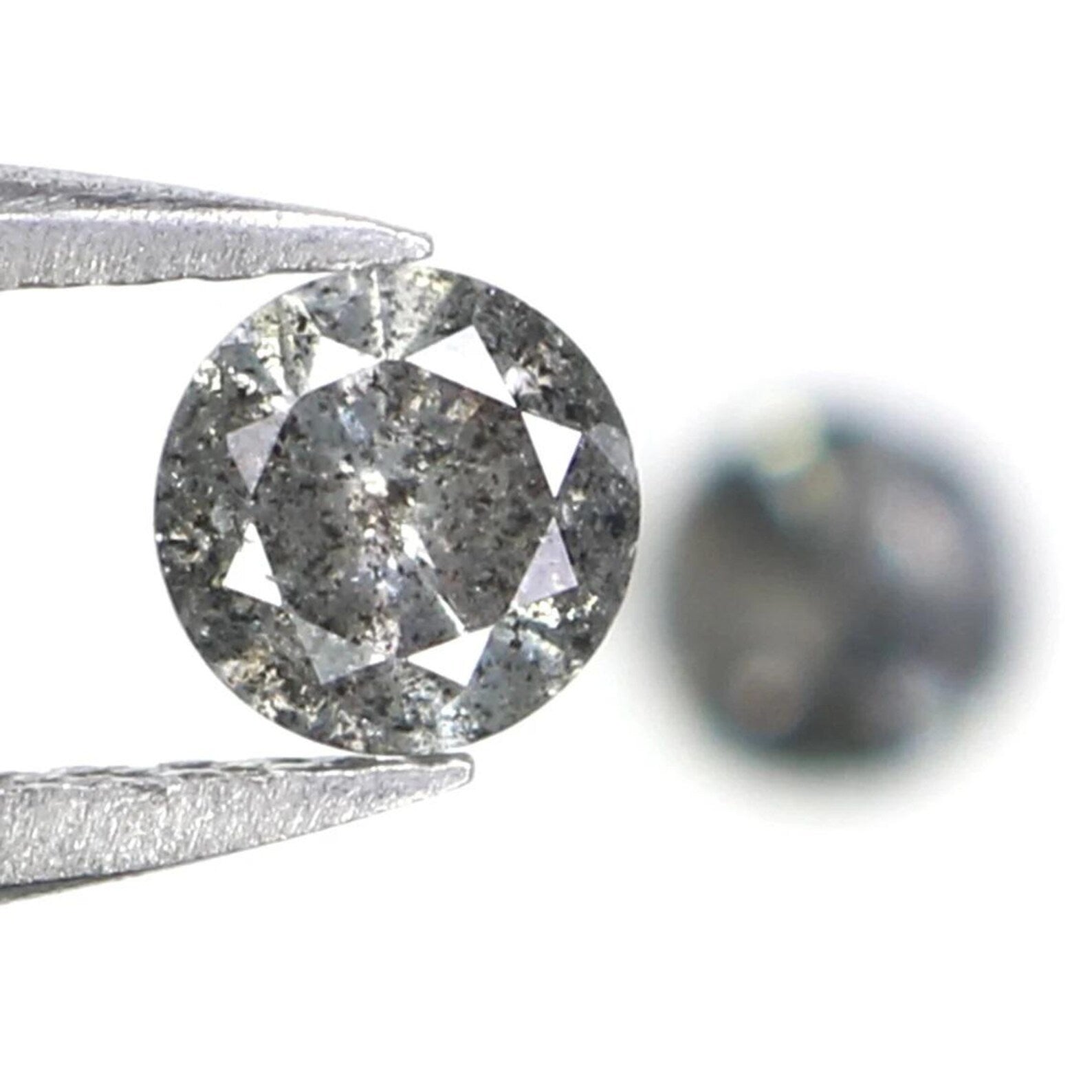 0.42 Ct Natural Loose Round Shape Pair Diamond Salt And Pepper Round Cut Diamond 3.85 MM Black Gray Color Round Brilliant Cut Diamond NQ2315