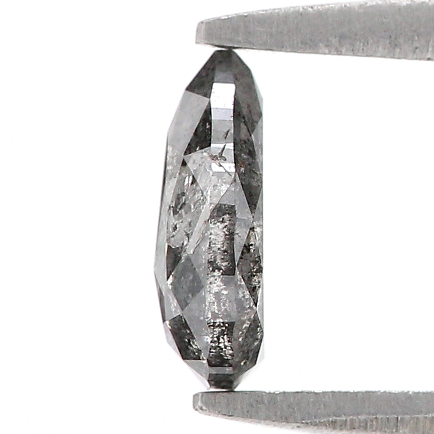 0.70 CT Natural Loose Pear Shape Diamond Salt And Pepper Pear Diamond 7.25 MM Natural Loose Black Grey Color Pear Rose Cut Diamond N2625