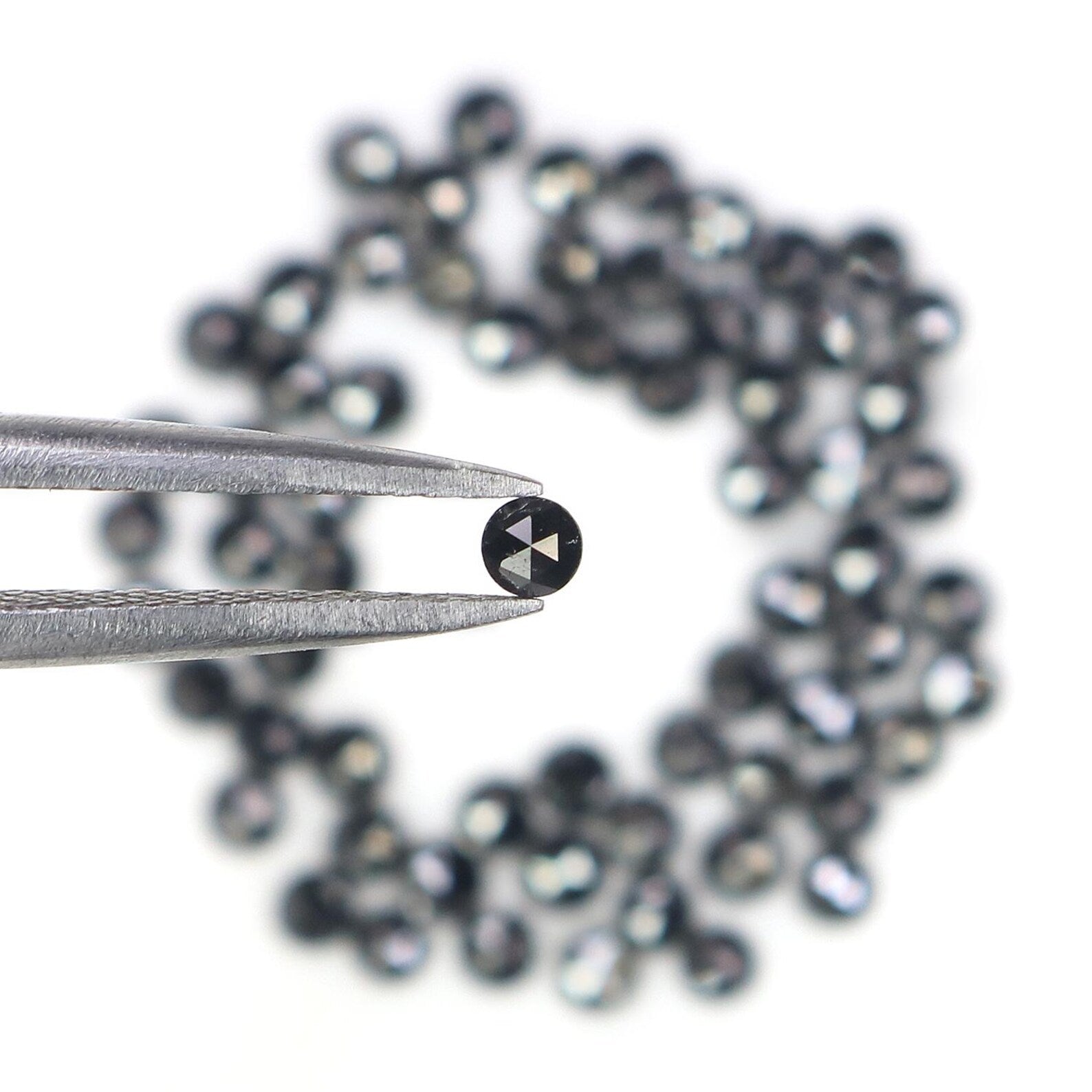 2.81 CT Natural Loose Round Shape Diamond Black Color Round Diamond 2.10 MM Natural Loose Diamond Black Color Round Rose Cut Diamond NQ1805