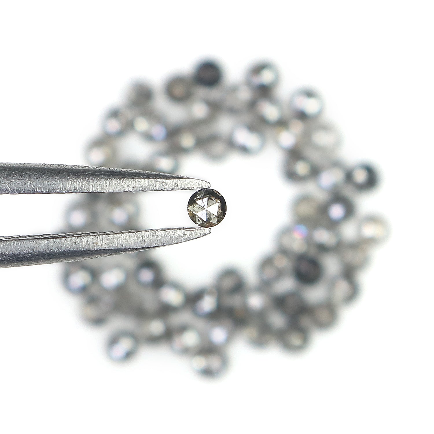 2.00 Ct Natural Loose Round Cut Diamond Salt And Pepper Diamond 1.90 MM Natural Loose Diamond Black Grey Color Round Rose Cut Diamond LQ3034
