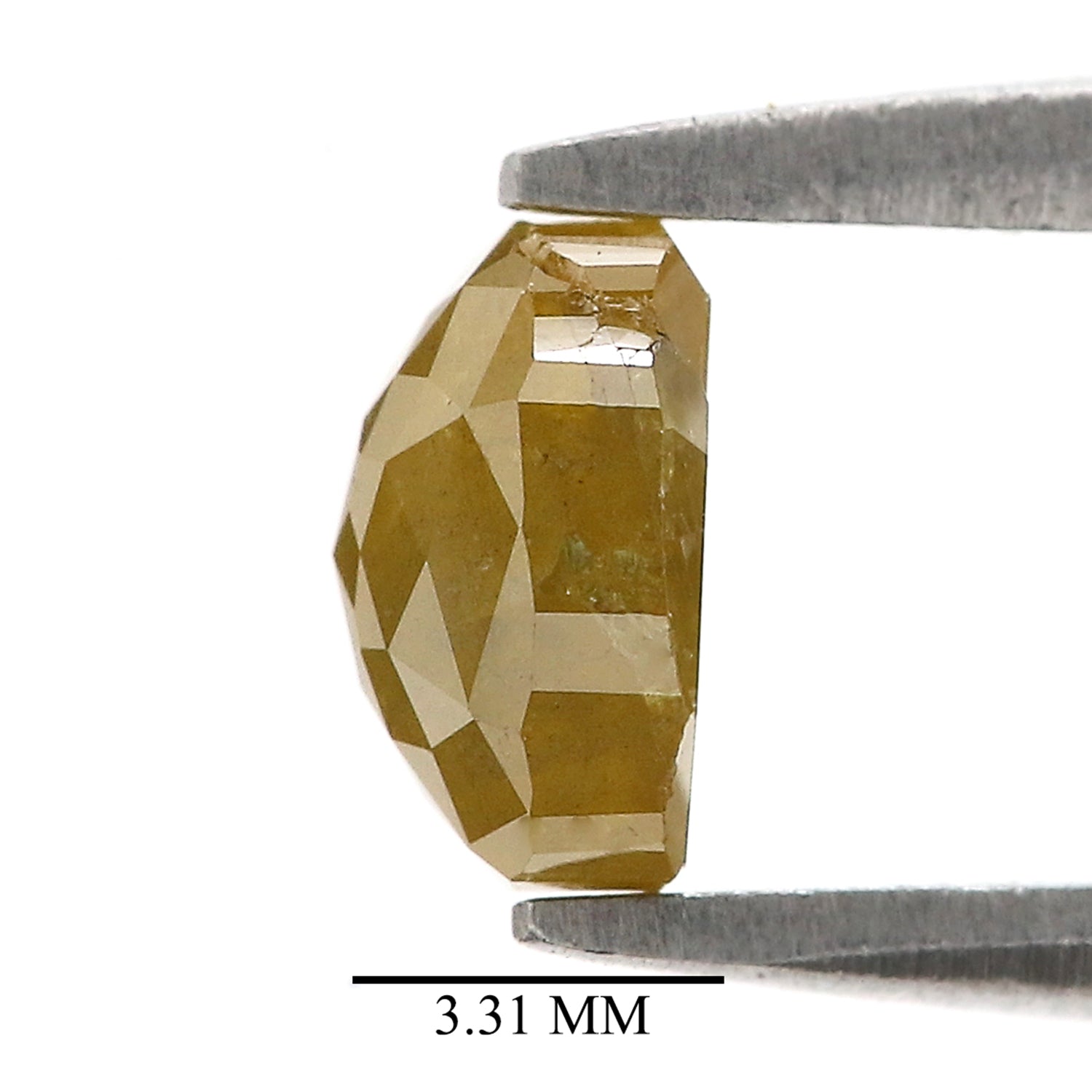 Natural Cushion Yellow Diamond 1.32 CT Loose Rose Cut Yellow Stone 6.15 MM Rustic Diamond Cushion Diamond For Custom Engagement Ring L3657