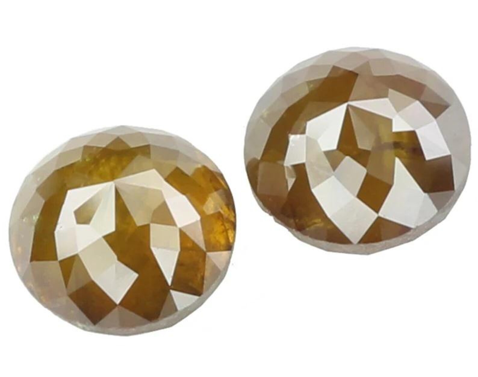 0.93 CT Natural Loose Round Shape Pair Diamond Brown Color Round Diamond 4.30 MM Natural Diamond Brown Color Round Rose Cut Diamond NQ6991