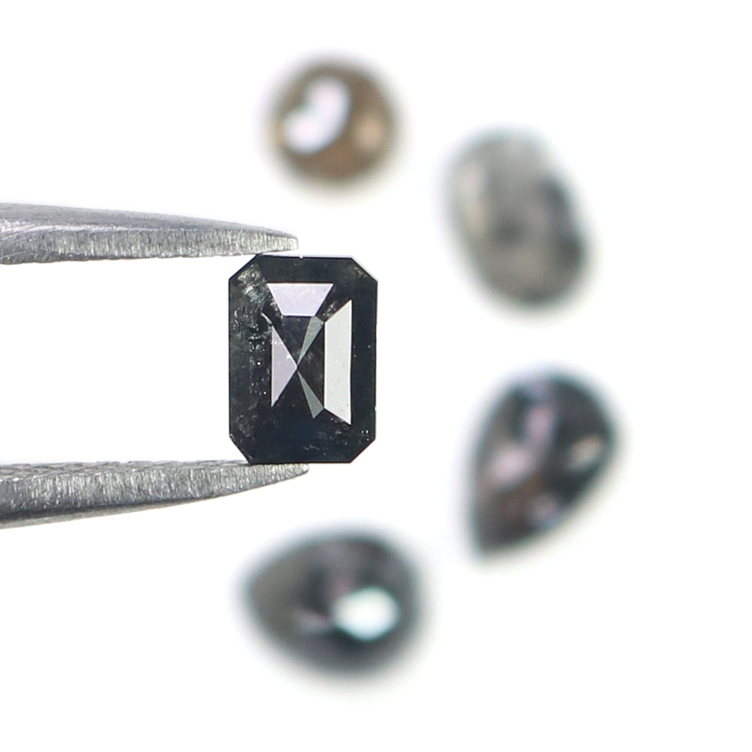 1.64 Ct Natural Loose Mix Shape Diamond Salt And Pepper Mix Shape Diamond 3.70 MM Natural Black Grey Color Mix Shape Rose Cut Diamond N1485