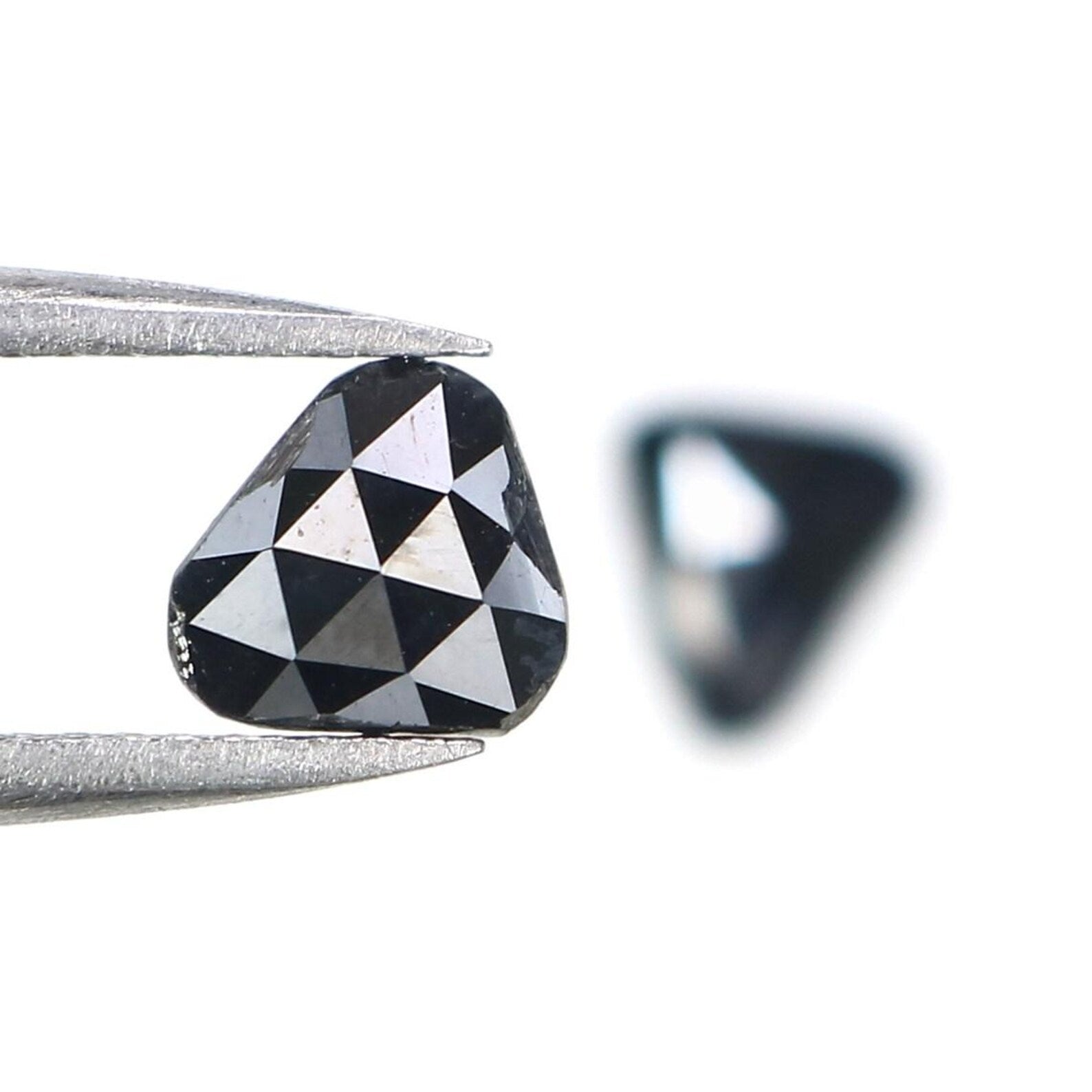 0.77 CT Natural Loose Slice Shape Diamond Black Color Irregular Diamond 6.00 MM Natural Diamond Black Color Slice Rose Cut Diamond NQ2432