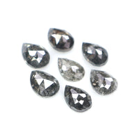 Natural Loose Pear Diamond, Salt And Pepper Pear Diamond, Natural Loose Diamond, Pear Rose Cut Diamond, 0.54 CT Pear Cut Diamond L2799
