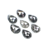 Natural Loose Pear Diamond, Salt And Pepper Pear Diamond, Natural Loose Diamond, Pear Rose Cut Diamond, 0.54 CT Pear Cut Diamond L2799