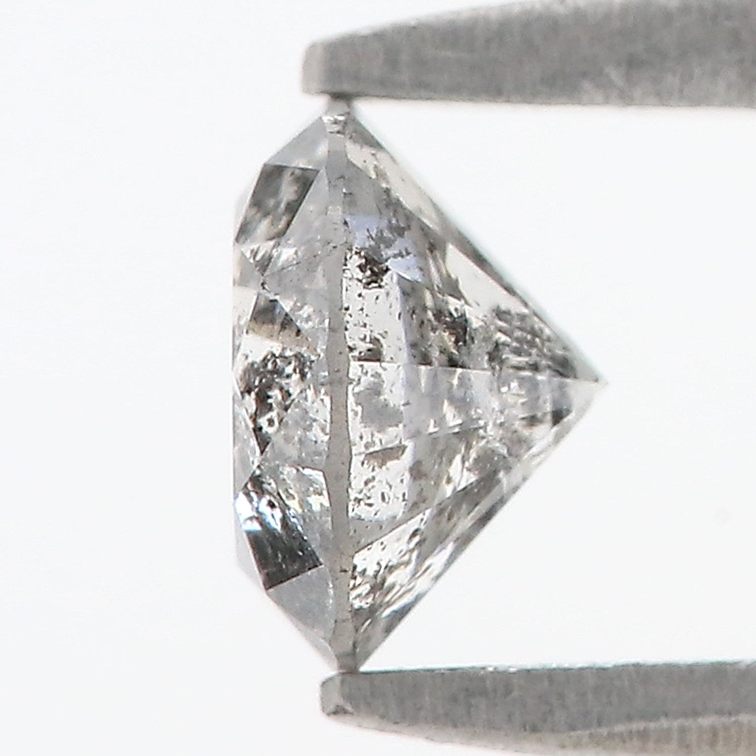 0.65 CT Natural Loose Round Shape Diamond Salt And Pepper Round Cut Diamond 5.35 MM Natural Black Grey Round Brilliant Cut Diamond L3486