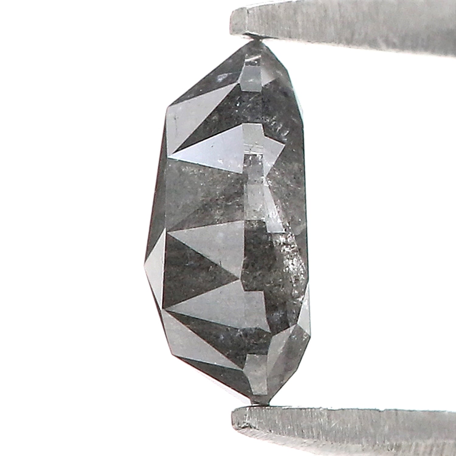 0.70 CT Natural Loose Pear Shape Diamond Salt And Pepper Pear Cut Diamond 6.40 MM Natural Black Grey Color Pear Rose Cut Diamond LQ3354