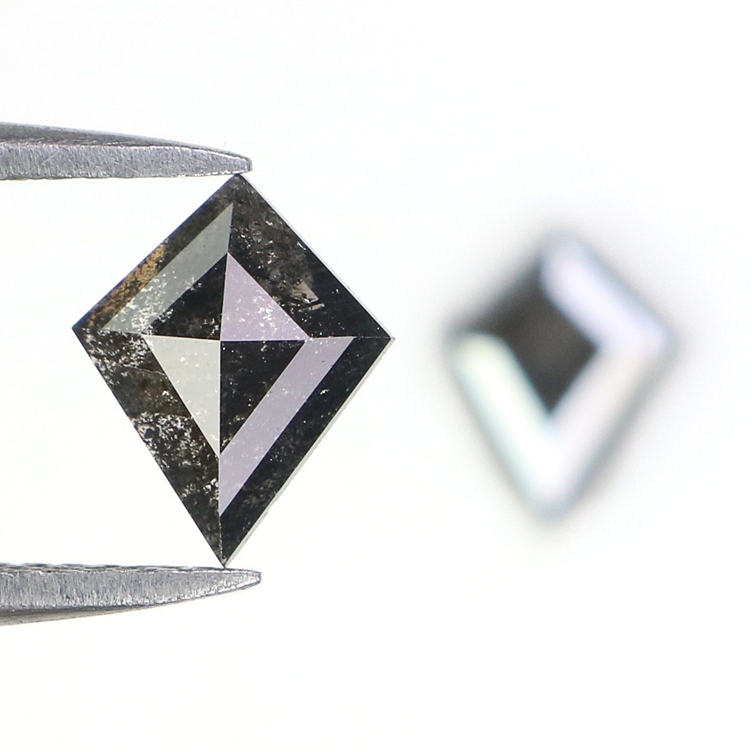 1.11 CT Natural Loose Kite Cut Pair Diamond Salt And Pepper Kite Diamond 9.00 MM Natural Loose Black Grey Color Kite Rose Cut Diamond L3446