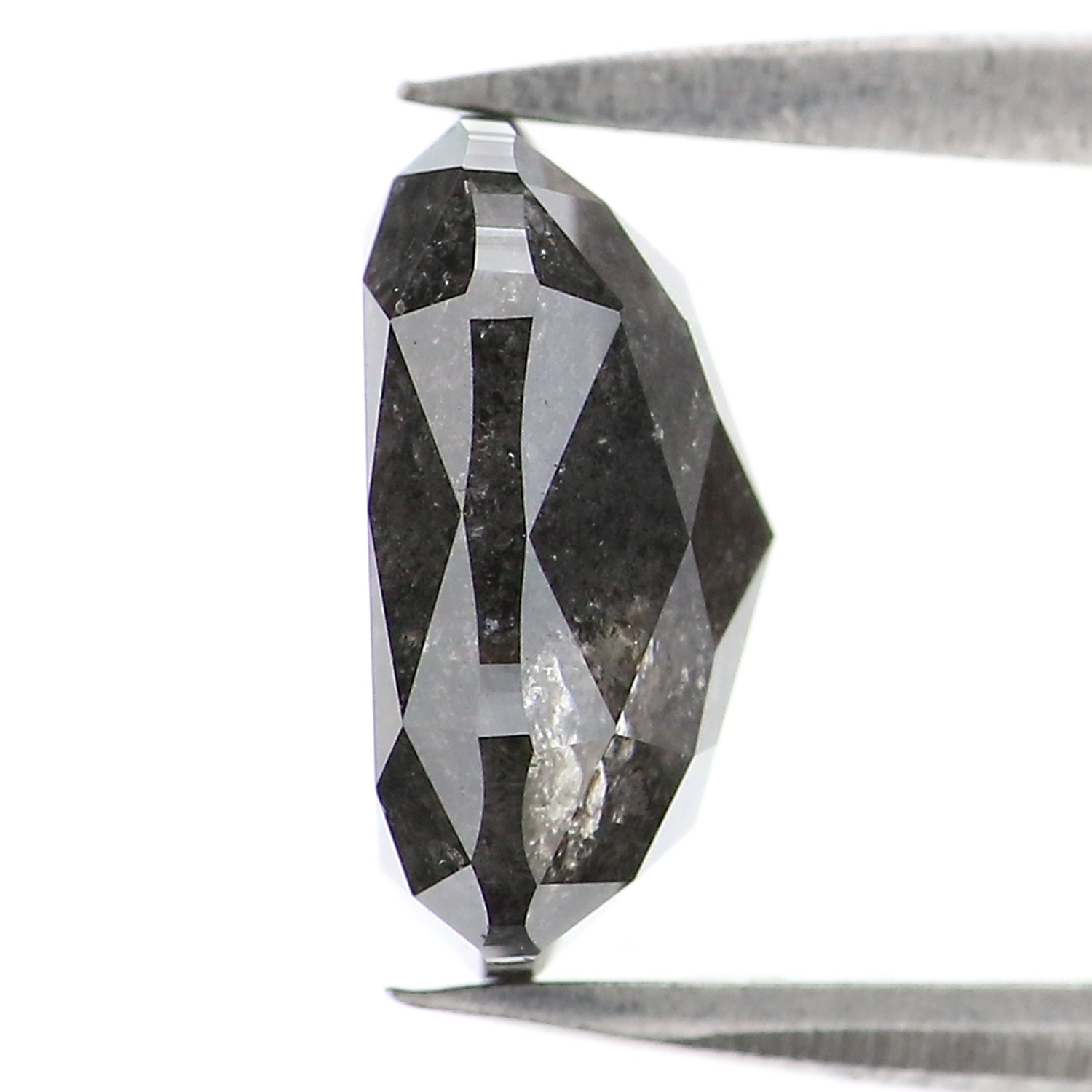 3.10 CT Natural Loose Cushion Shape Diamond Salt And Pepper Cushion Diamond 9.20 MM Natural Black Grey Color Cushion Rose Cut Diamond LC18