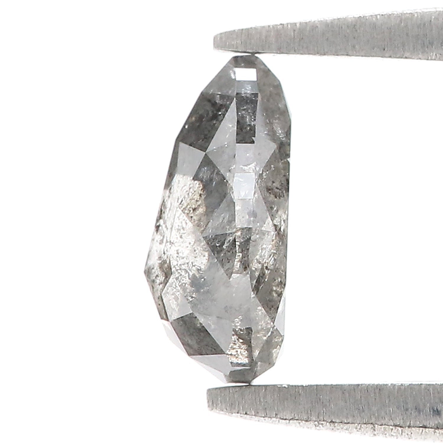 1.03 CT Natural Loose Pear Shape Diamond Salt And Pepper Pear Diamond 7.65 MM Natural Loose Black Grey Color Pear Rose Cut Diamond LQ3349