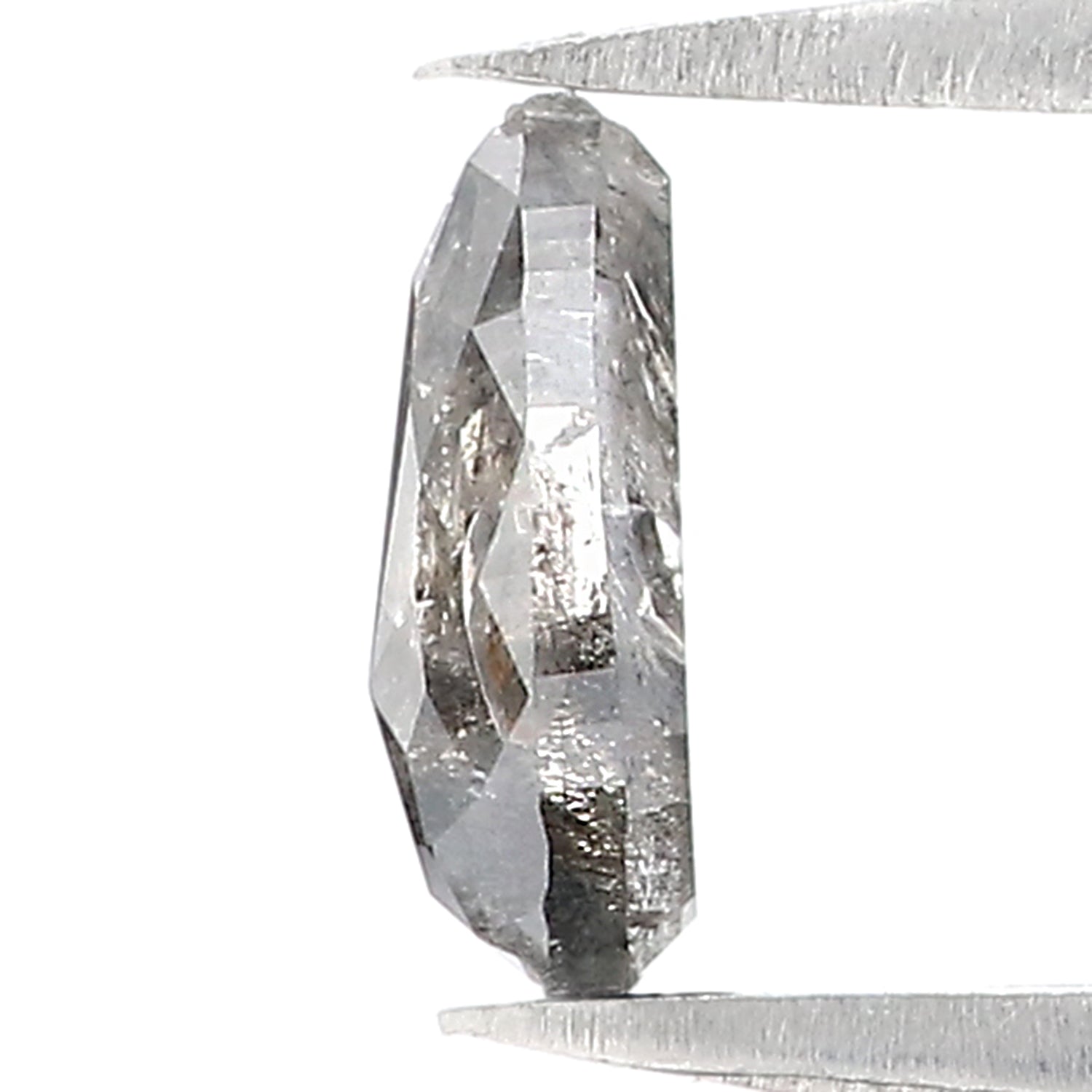 0.96 CT Natural Loose Pear Shape Diamond Salt And Pepper Pear Rose Cut Diamond 7.90 MM Black Grey Color Pear Shape Rose Cut Diamond QL1526