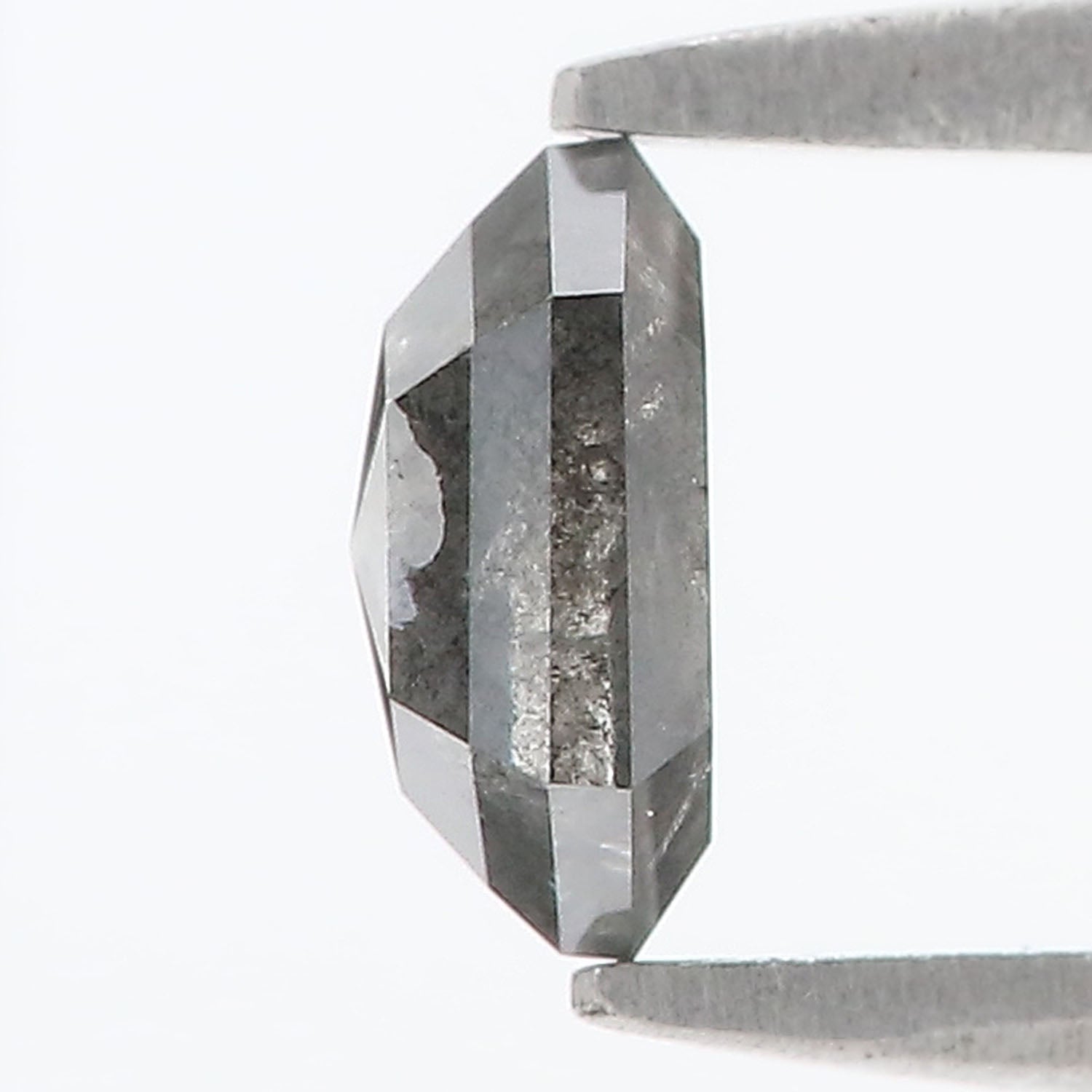 0.77 CT Natural Loose Hexagon Shape Diamond Salt And Pepper Hexagon Cut Diamond 6.30 MM Natural Black Grey Hexagon Rose Cut Diamond LQ1541