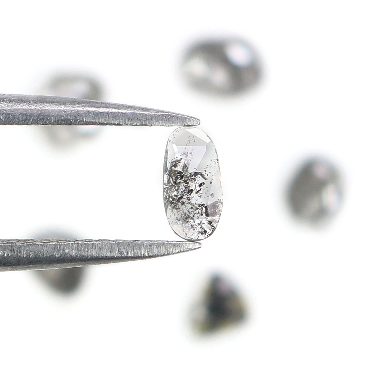 0.93 CT Natural Loose Slice Cut Diamond Salt And Pepper Slice Cut Diamond 3.65 MM Natural Loose Slice Cut Black Grey Color Diamond NQ1641