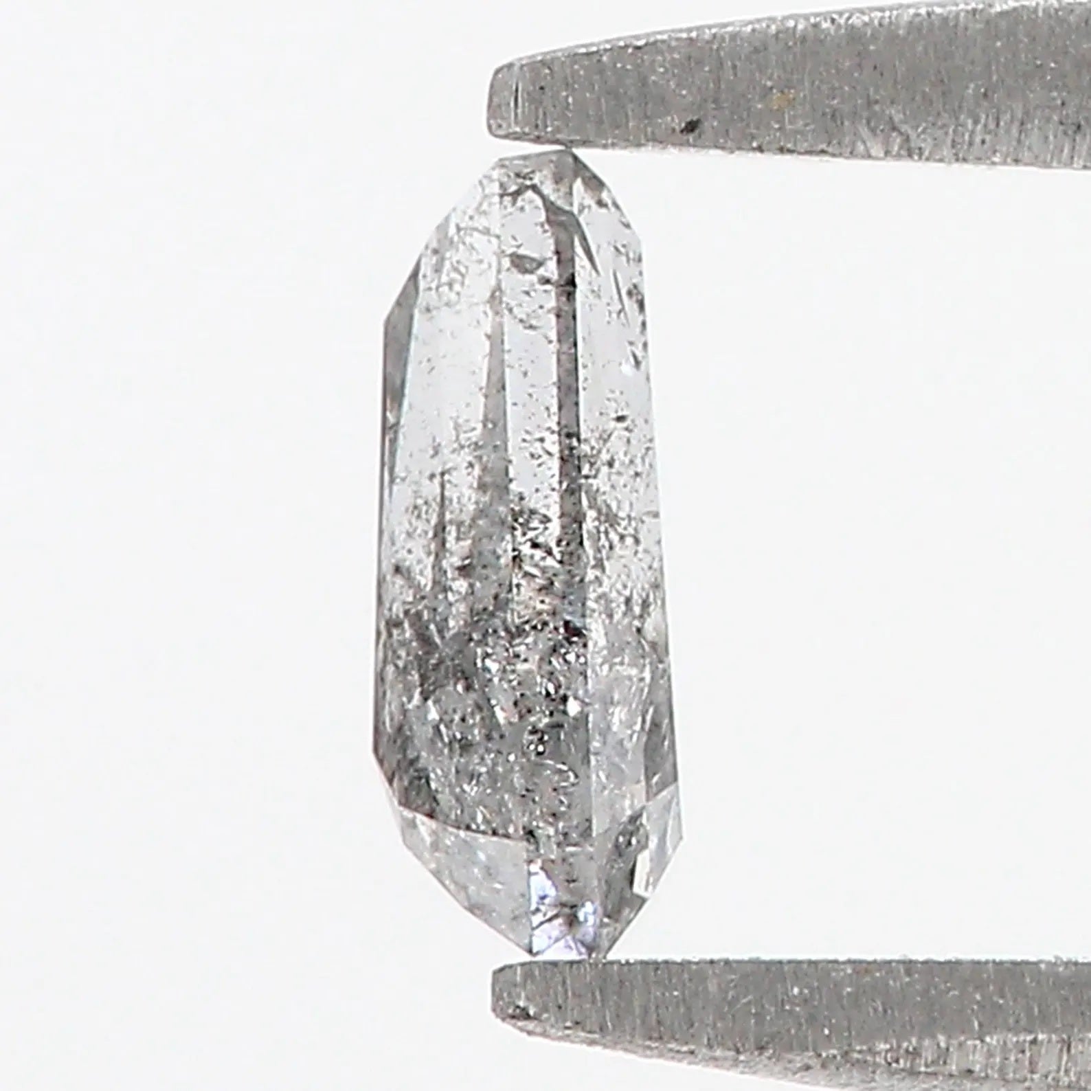 0.43 Ct Natural Loose Coffin Shape Diamond Salt Pepper Coffin Cut Diamond 5.90 MM Natural Black Grey Color Coffin Rose Cut Diamond QN914