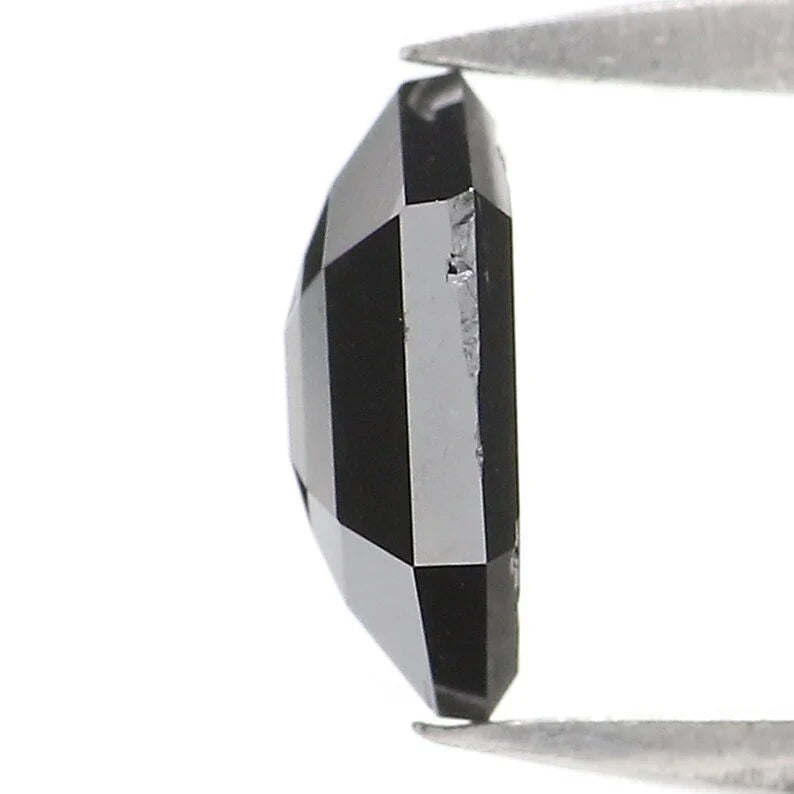 0.66 CT Natural Loose Hexagon Shape Diamond Black Color Hexagon Diamond 6.85 MM Natural Loose Black Color Hexagon Rose Cut Diamond NQ2207