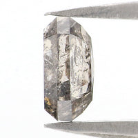 Natural Loose Emerald Diamond, Salt And Pepper Emerald Diamond, Natural Loose Diamond, Grey Emerald Diamond, 1.20 CT Emerald Shape KDL9570