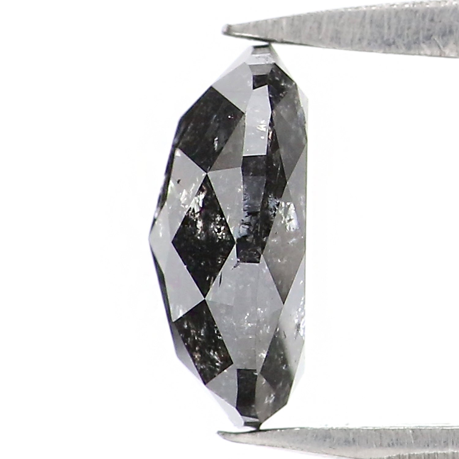 1.12 CT Natural Loose Oval Shape Diamond Salt And Pepper Oval Shape Diamond 7.60 MM Natural Black Grey Color Oval Rose Cut Diamond LQ2995