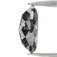 Natural Loose Oval Diamond, Salt And Pepper Oval Diamond, Natural Loose Diamond, Oval Rose Cut Diamond, 1.12 CT Oval Shape Diamond L2995