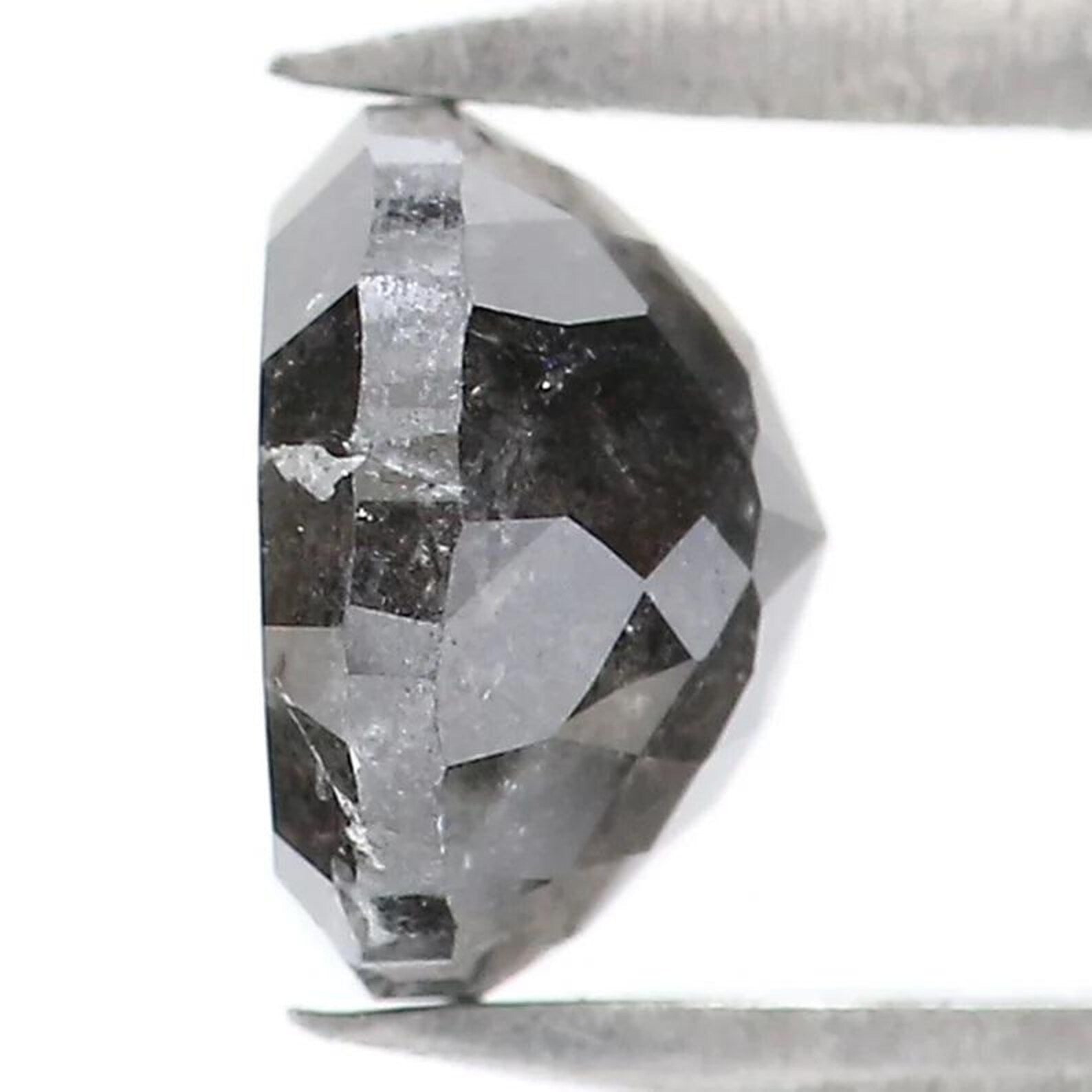 1.18 CT Natural Loose Round Shape Diamond Salt And Pepper Round Diamond 6.00 MM Natural Loose Black Grey Color Round Rose Cut Diamond NQ9417