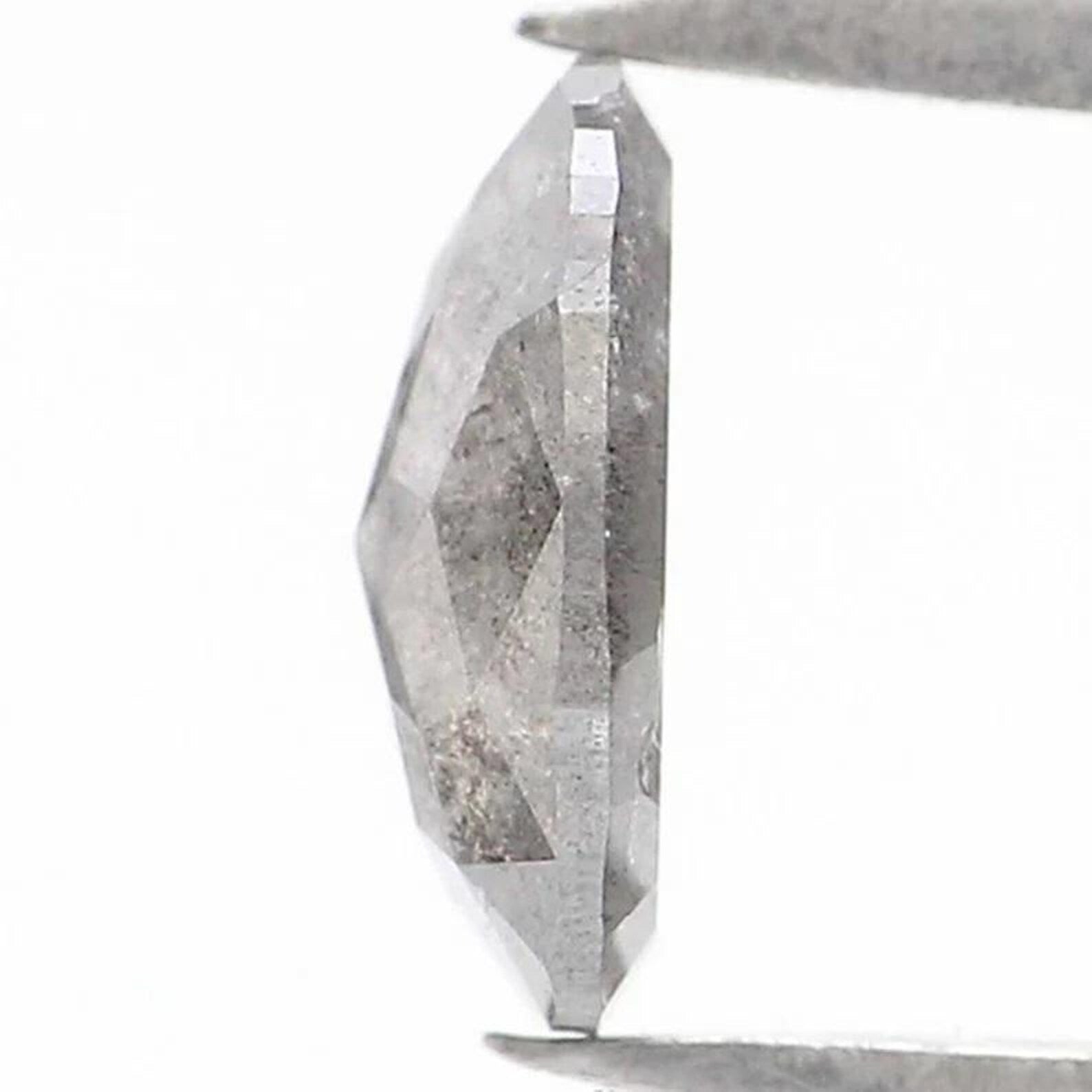 0.51 CT Natural Loose Oval Shape Diamond Salt And Pepper Oval Diamond 6.40 MM Natural Loose Black Grey Color Oval Rose Cut Diamond NQ9173