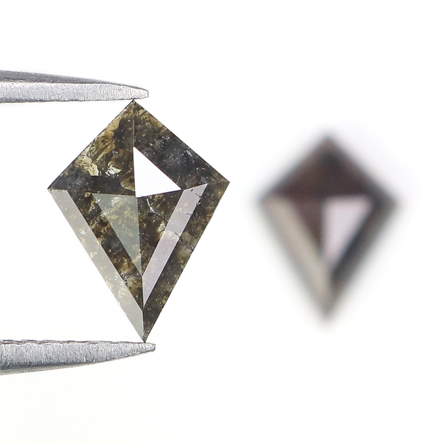 1.44 CT Natural Loose Kite Cut Pair Diamond Salt And Pepper Kite Diamond 9.00 MM Natural Loose Black Brown Color Kite Rose Cut Diamond L3448