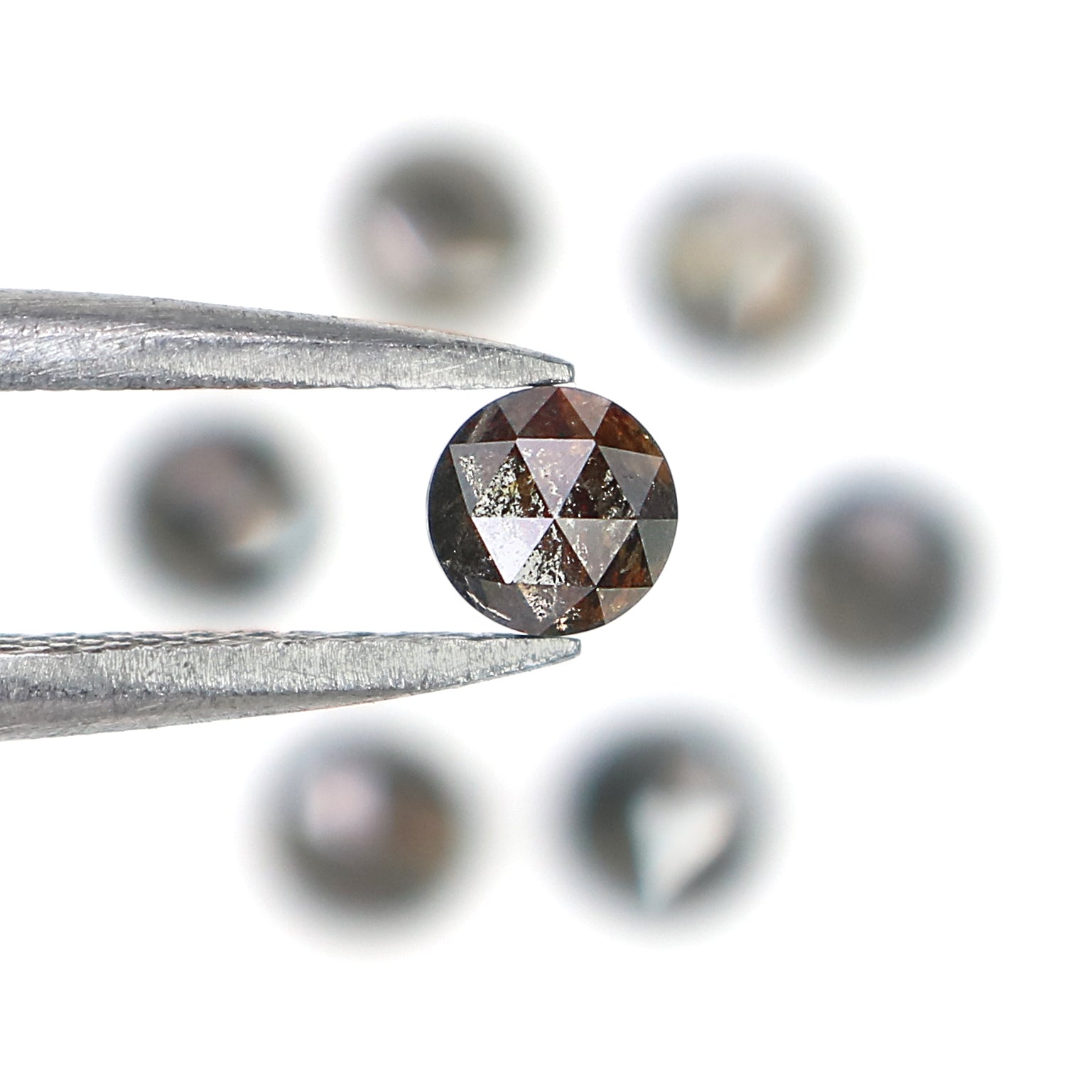 1.86 Ct Natural Loose Round Rose Cut Diamond Salt And Pepper Round Shape Diamond 3.65 MM Natural Black Grey Round Rose Cut Diamond LQ2383