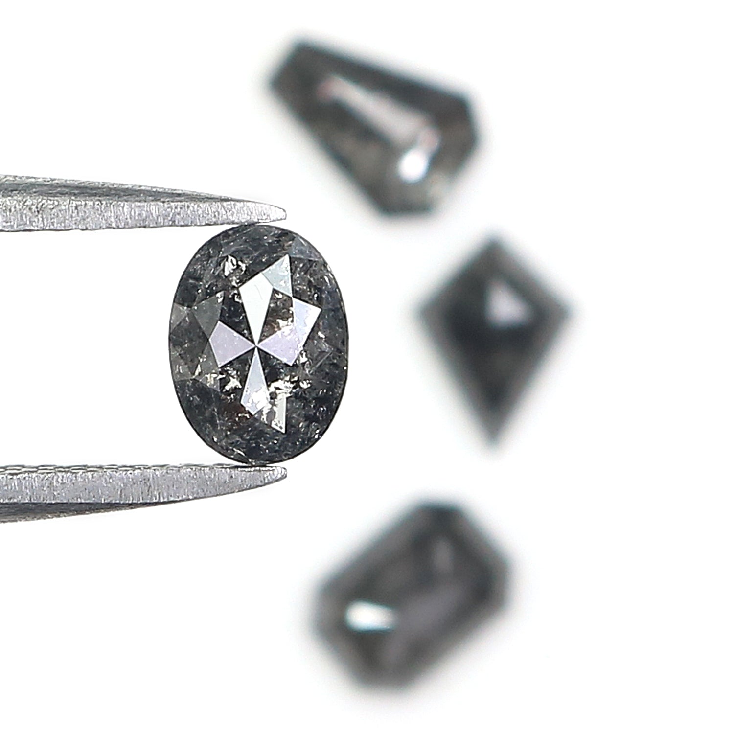 2.06 CT Natural Loose Mix Shape Diamond Salt And Pepper Mix Shape Diamond 5.95 MM Natural Black Grey Color Mix Shape Rose Cut Diamond QL797