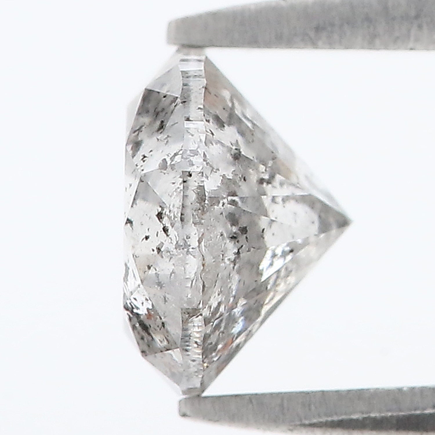 1.53 CT Natural Loose Round Shape Diamond Salt And Pepper Round Diamond 7.05 MM Natural Black Gray Color Round Brilliant Cut Diamond L3462