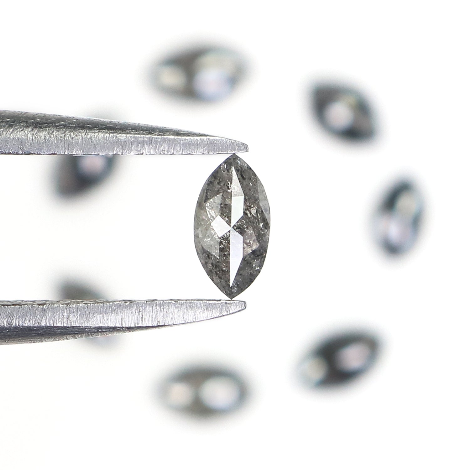 0.71 CT Natural Loose Marquise Shape Diamond Salt And Pepper Marquise Diamond 4.80 MM Natural Black Grey Marquise Rose Cut Diamond NQ2272