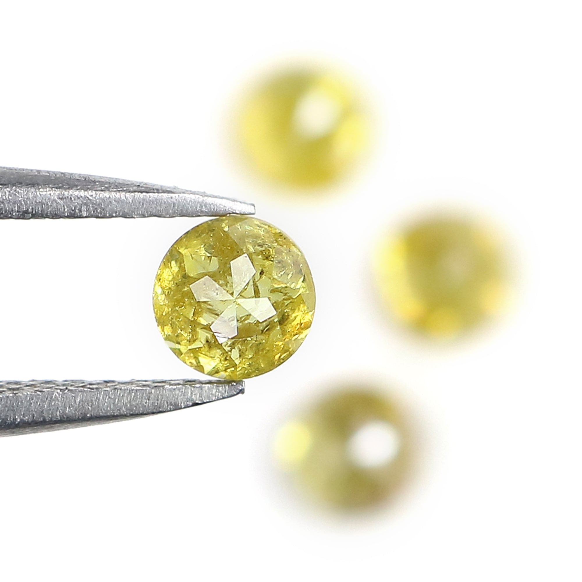 1.43 CT Natural Loose Round Rose Cut Diamond Yellow Color Round Shape Diamond 4.00 MM Natural Yellow Color Round Rose Cut Diamond LQ1050