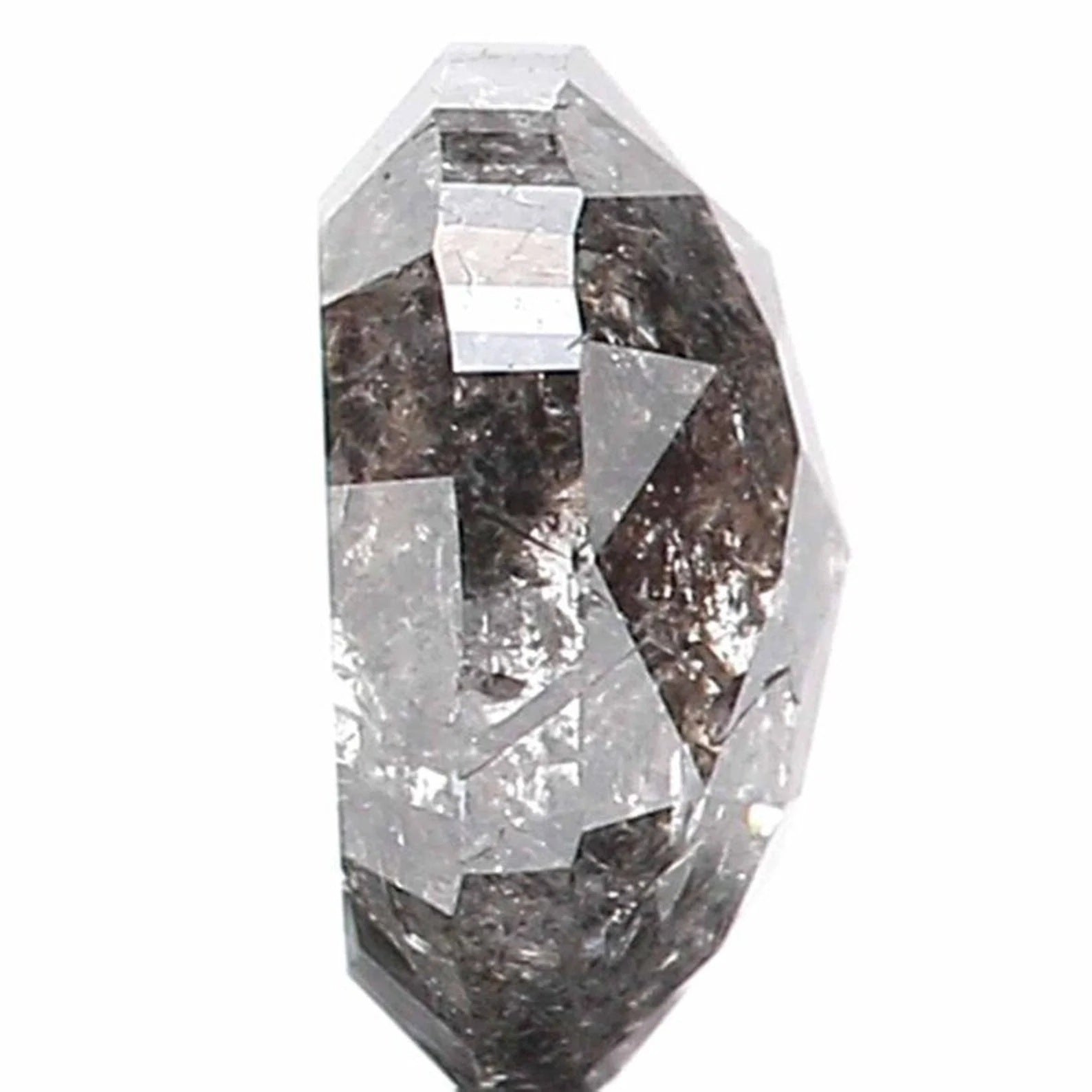 0.79 CT Natural Loose Cushion Shape Diamond Salt And Pepper Diamond 5.70 MM Natural Loose Black Grey Color Cushion Rose Cut Diamond QN723