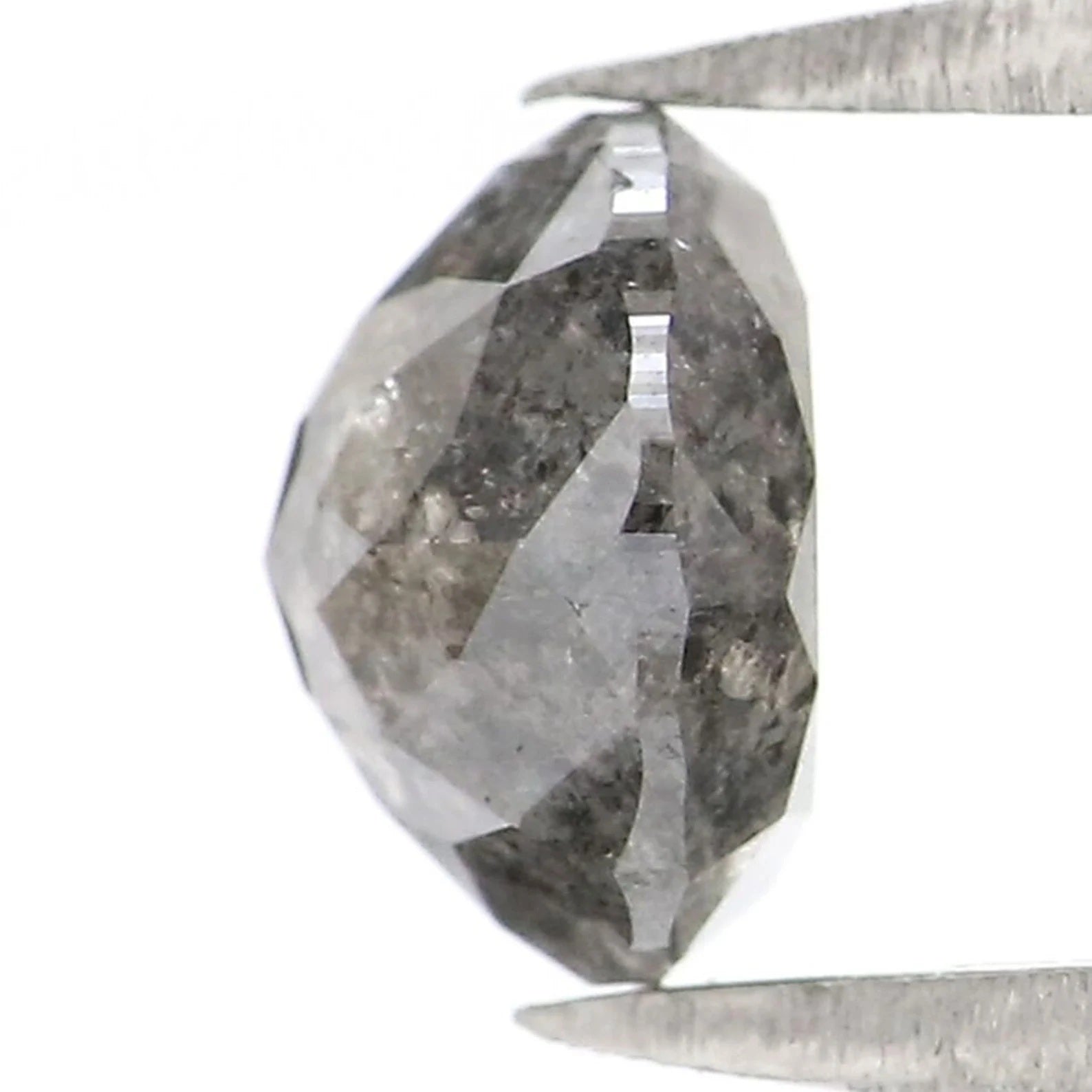 1.20 CT Natural Loose Rose Cut Diamond Salt And Pepper Diamond 6.20 MM Natural Loose Diamond Black Grey Color Round Rose Cut Diamond NQ1342