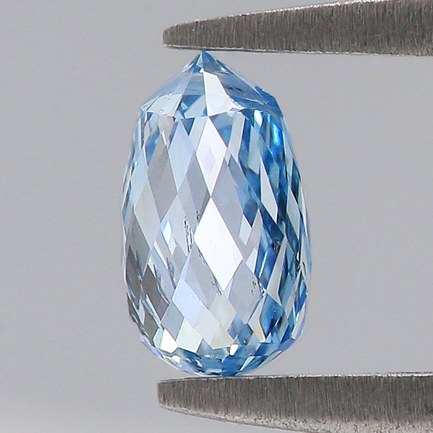 0.75 CT Lab Grown Briolette Cut Diamond Blue Color VS2 Clarity Diamond Lab Grown CVD Diamond Lab Created Drop Rose Cut Diamond L3496