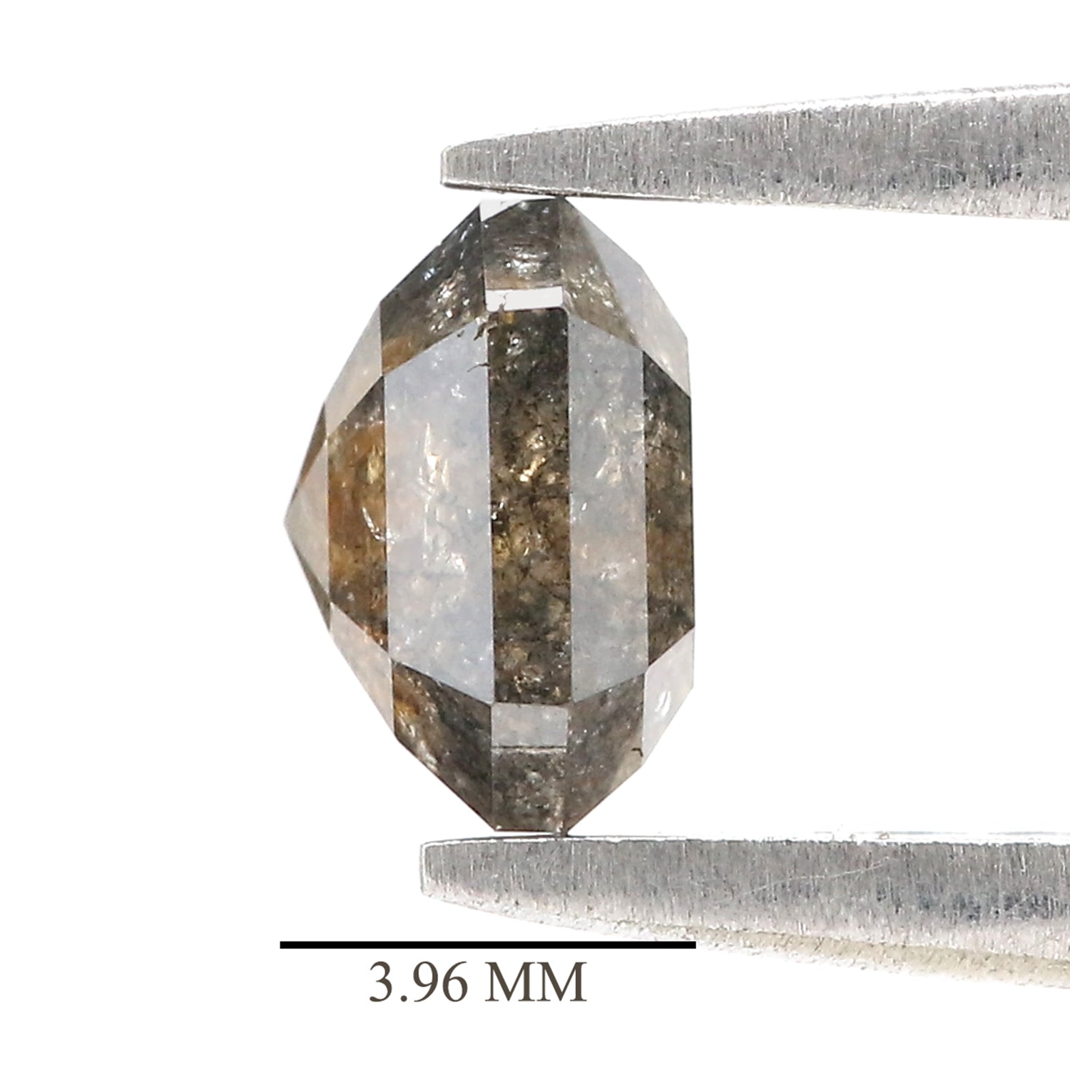 Natural Emerald Salt and Pepper Diamond 1.52 CT Loose Rose Cut Black Grey Stone 6.25 MM Rustic Diamond For Custom Engagement Ring L3654