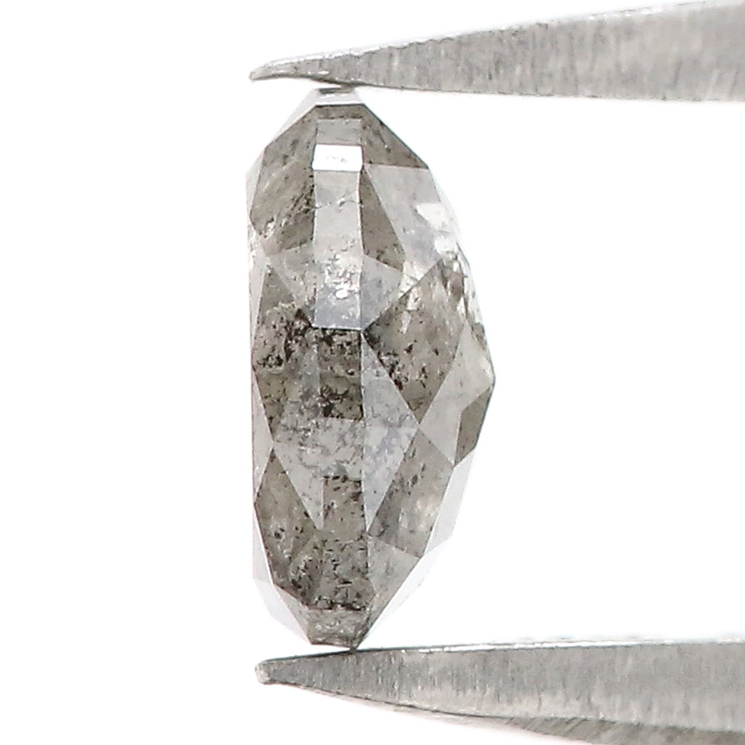 0.48 Ct Natural Loose Oval Shape Diamond Salt And Pepper Oval Diamond 5.60 MM Natural Diamond Black Grey Color Oval Rose Cut Diamond LQ3053