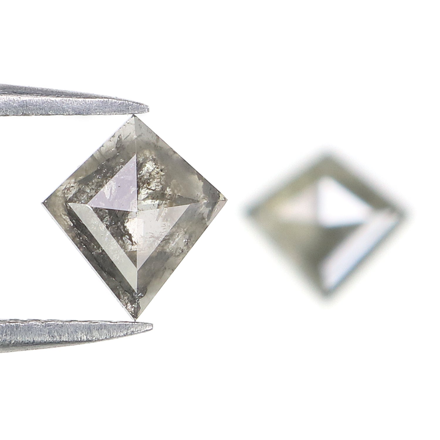 1.14 CT Natural Loose Kite Cut Pair Diamond Salt And Pepper Kite Shape Diamond 8.15 MM Natural Black Grey Color Kite Rose Cut Diamond N2606