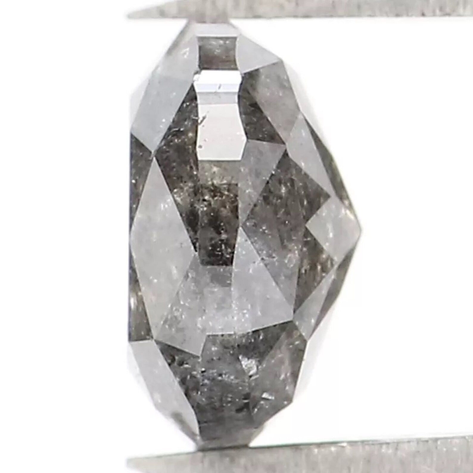 0.98 CT Natural Loose Cushion Shape Diamond Salt And Pepper Diamond 6.05 MM Natural Loose Black Grey Color Cushion Rose Cut Diamond NQ1710