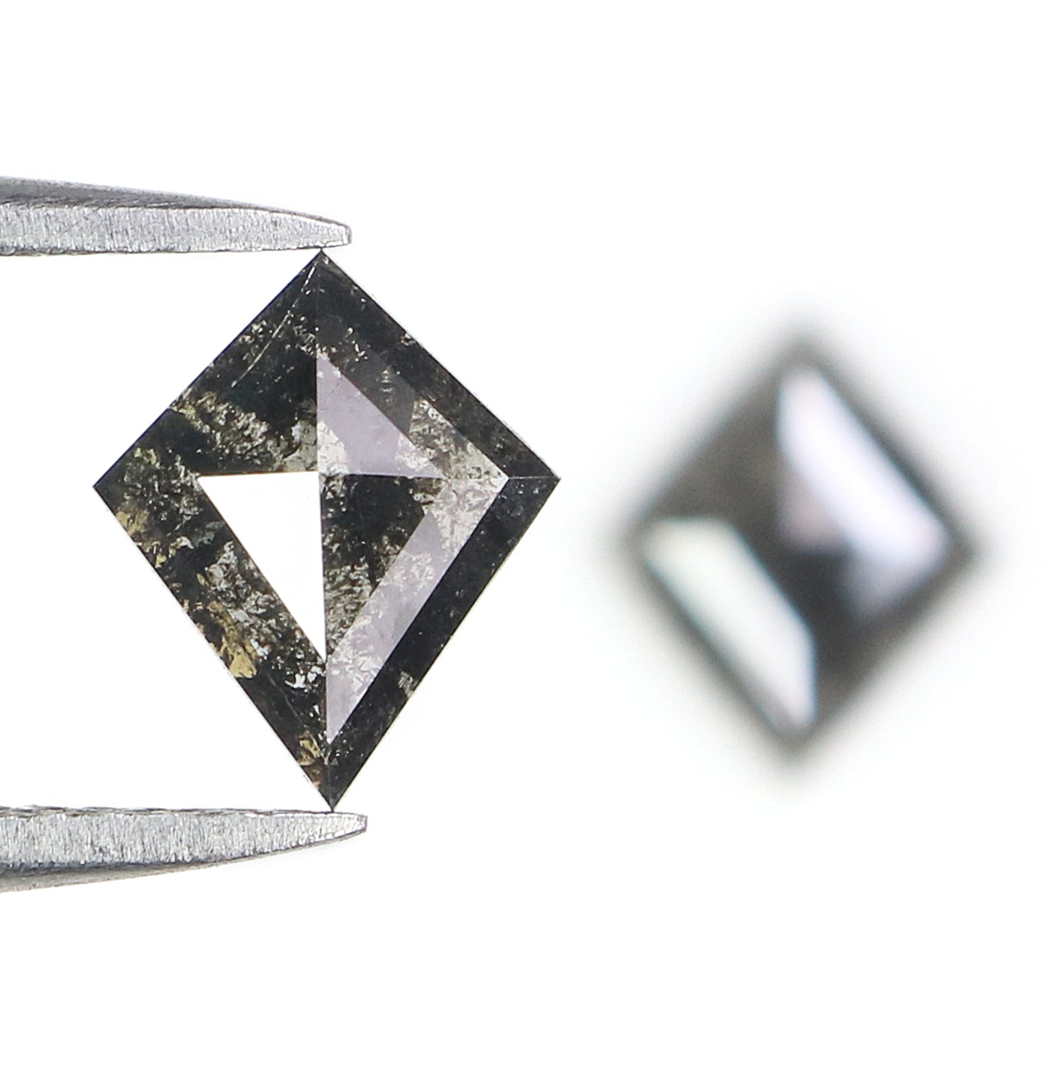 1.13 CT Natural Loose Kite Cut Pair Diamond Salt And Pepper Kite Shape Diamond 8.30 MM Natural Black Grey Color Kite Rose Cut Diamond N2605