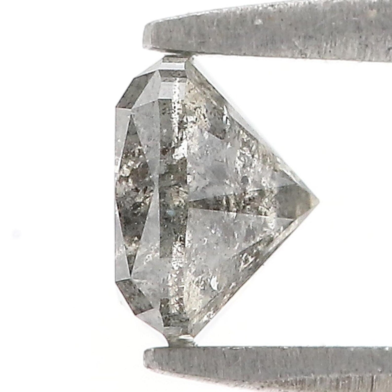 0.95 Ct Natural Loose Cushion Cut Diamond Shape And Pepper Cushion Cut Diamond 5.60 MM Black Grey Color Cushion Rose Cut Diamond QN794