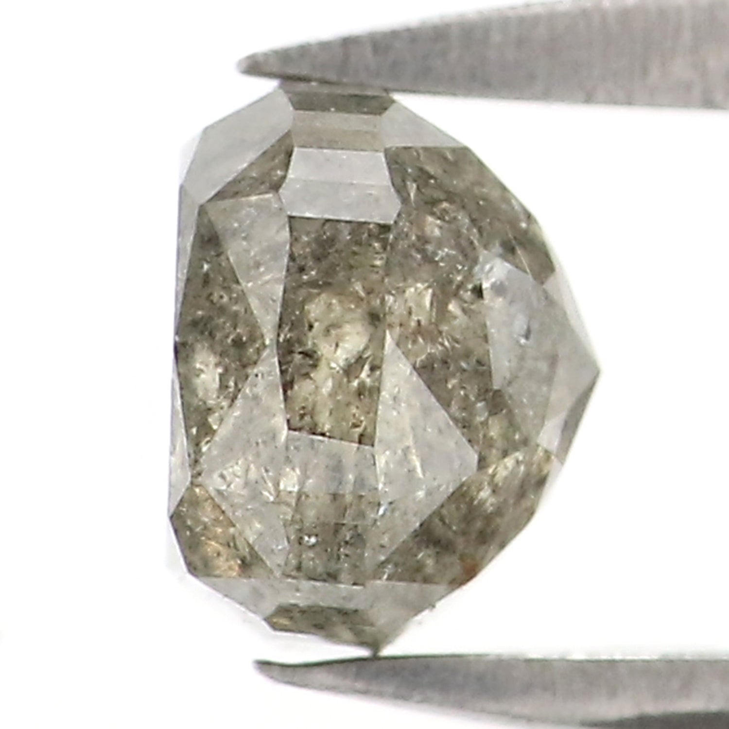 0.97 CT Natural Loose Cushion Shape Diamond Salt And Pepper Cushion Cut Diamond 5.10 MM Natural Grey Color Cushion Rose Cut Diamond LQB2860
