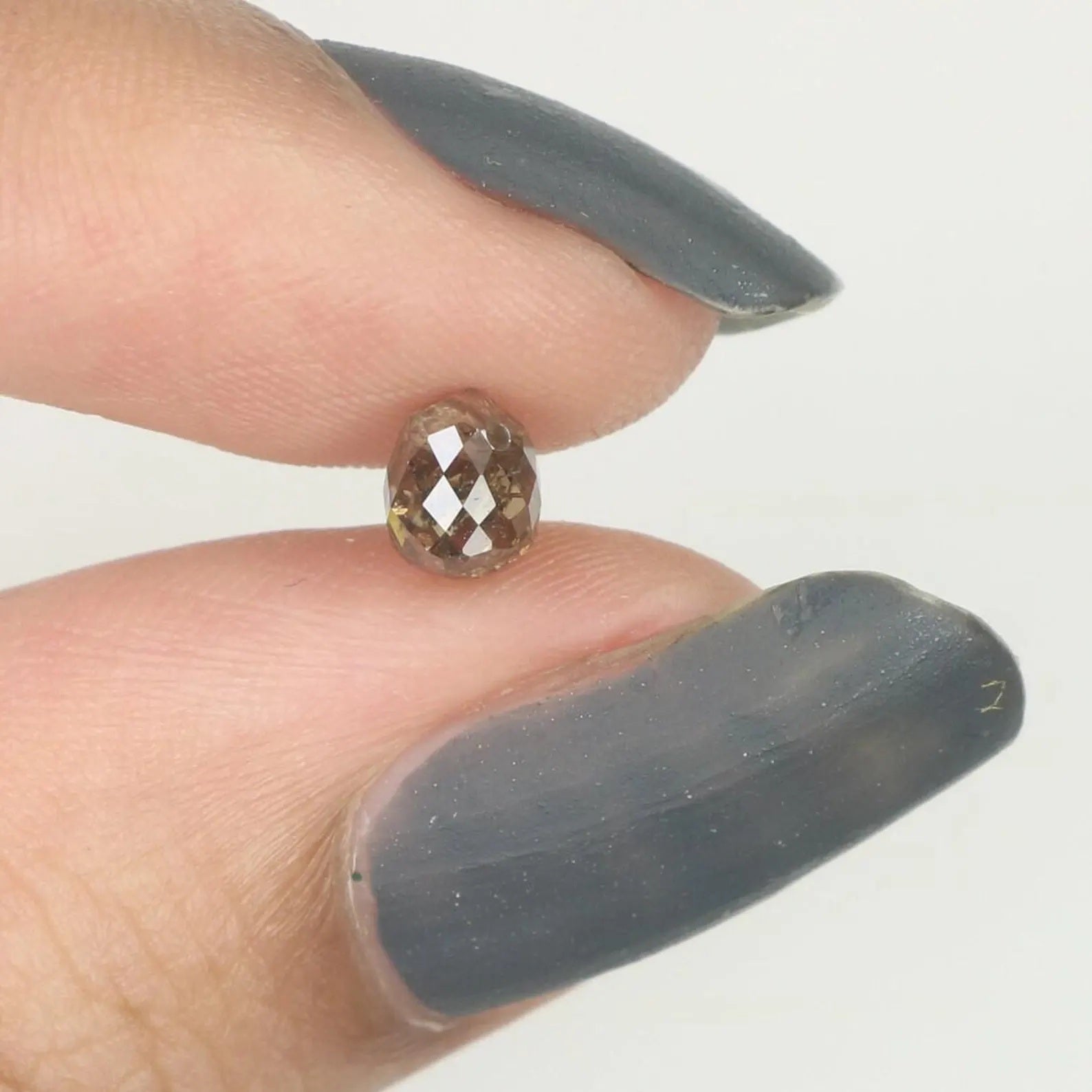 0.65 Ct Natural Loose Briolette Shape Diamond Brown Color Drop Cut Diamond 4.80 MM Natural Loose Brown Color Drop Rose Cut Diamond NQ411
