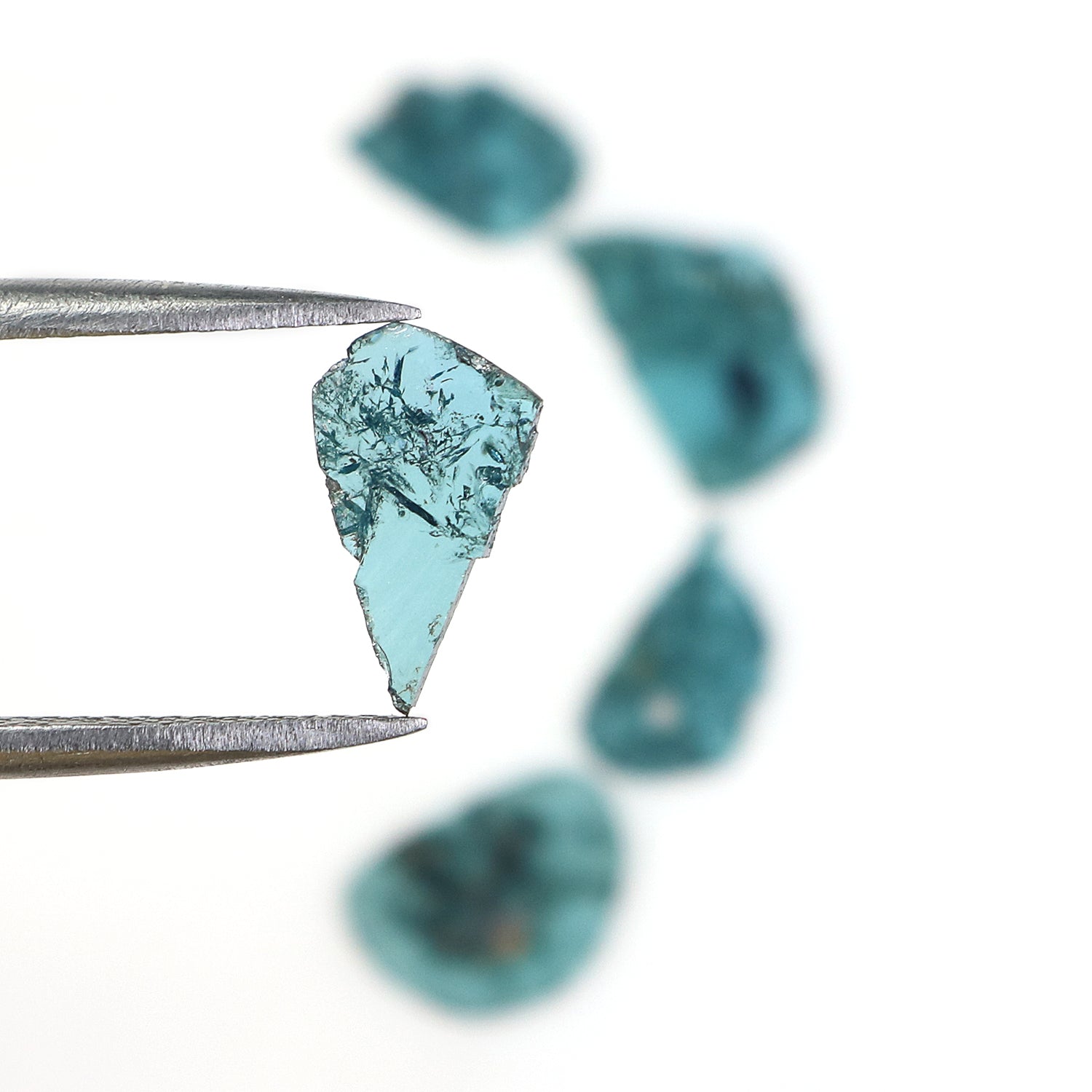 1.72 CT Natural Loose Slice Shape Diamond Blue Color Slice Cut Diamond 9.75 MM Natural Loose Blue Diamond Slice Irregular Cut Diamond N2608